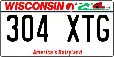 WI license plate 304XTG