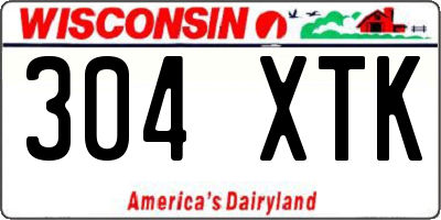 WI license plate 304XTK