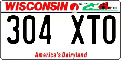 WI license plate 304XTO