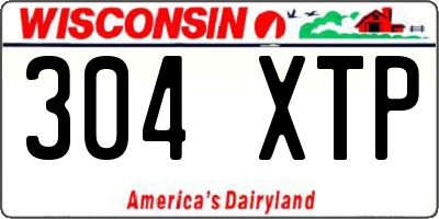 WI license plate 304XTP