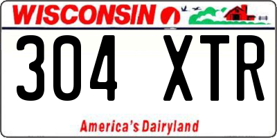 WI license plate 304XTR