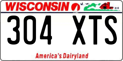 WI license plate 304XTS
