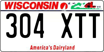 WI license plate 304XTT