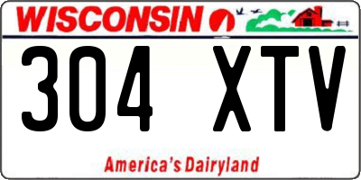 WI license plate 304XTV