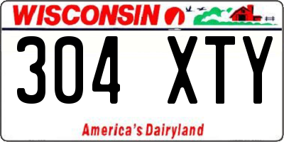 WI license plate 304XTY