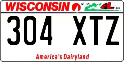 WI license plate 304XTZ