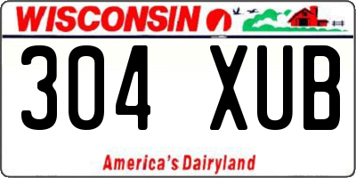 WI license plate 304XUB
