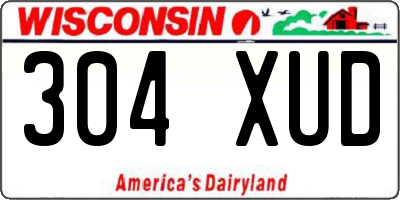 WI license plate 304XUD
