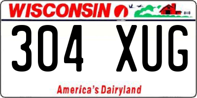 WI license plate 304XUG