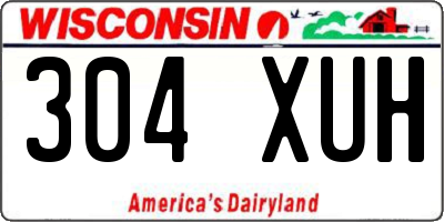 WI license plate 304XUH