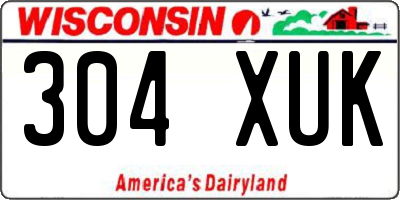 WI license plate 304XUK