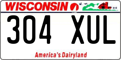 WI license plate 304XUL