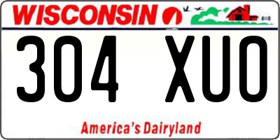 WI license plate 304XUO