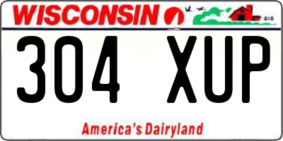 WI license plate 304XUP