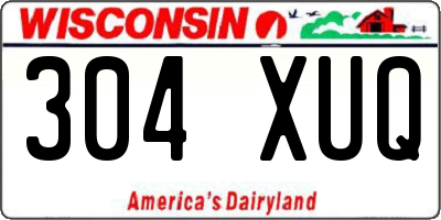 WI license plate 304XUQ