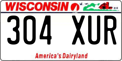 WI license plate 304XUR