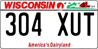 WI license plate 304XUT