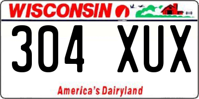 WI license plate 304XUX