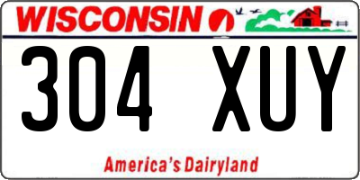 WI license plate 304XUY
