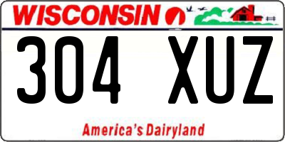 WI license plate 304XUZ