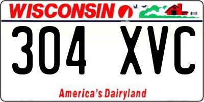 WI license plate 304XVC