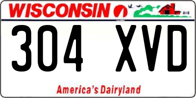 WI license plate 304XVD