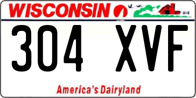 WI license plate 304XVF