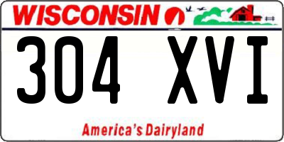 WI license plate 304XVI