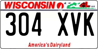 WI license plate 304XVK