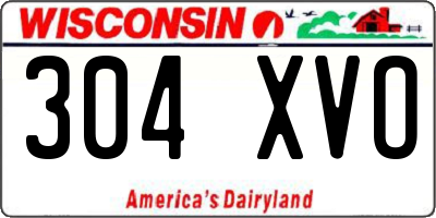 WI license plate 304XVO