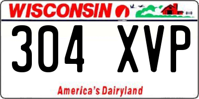 WI license plate 304XVP