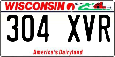 WI license plate 304XVR