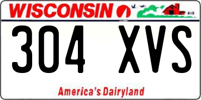 WI license plate 304XVS
