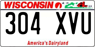 WI license plate 304XVU