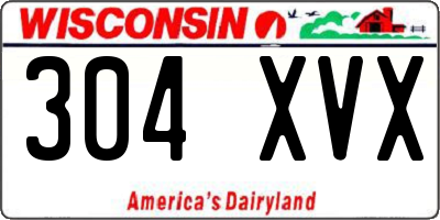 WI license plate 304XVX