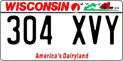 WI license plate 304XVY