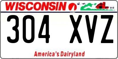 WI license plate 304XVZ