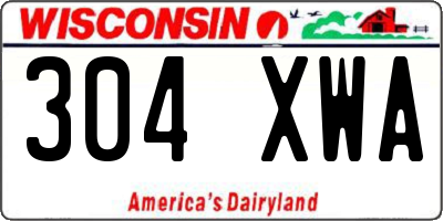 WI license plate 304XWA