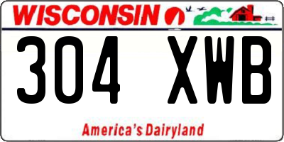 WI license plate 304XWB