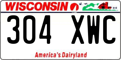 WI license plate 304XWC