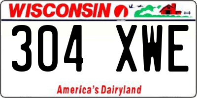 WI license plate 304XWE