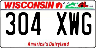 WI license plate 304XWG