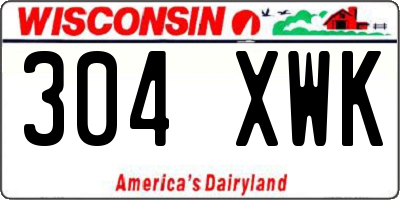 WI license plate 304XWK