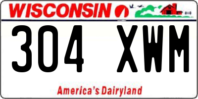 WI license plate 304XWM