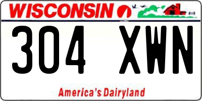 WI license plate 304XWN