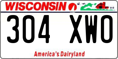 WI license plate 304XWO