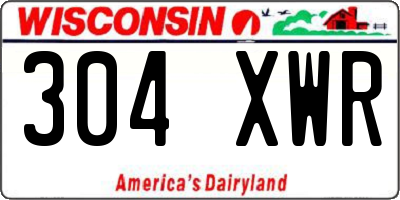 WI license plate 304XWR