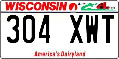 WI license plate 304XWT