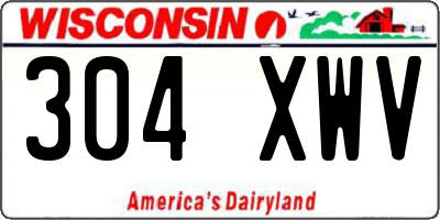 WI license plate 304XWV