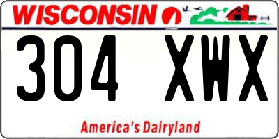 WI license plate 304XWX